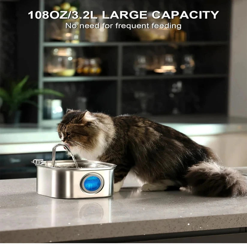 Purrify Stainless Steel Water Fountain
